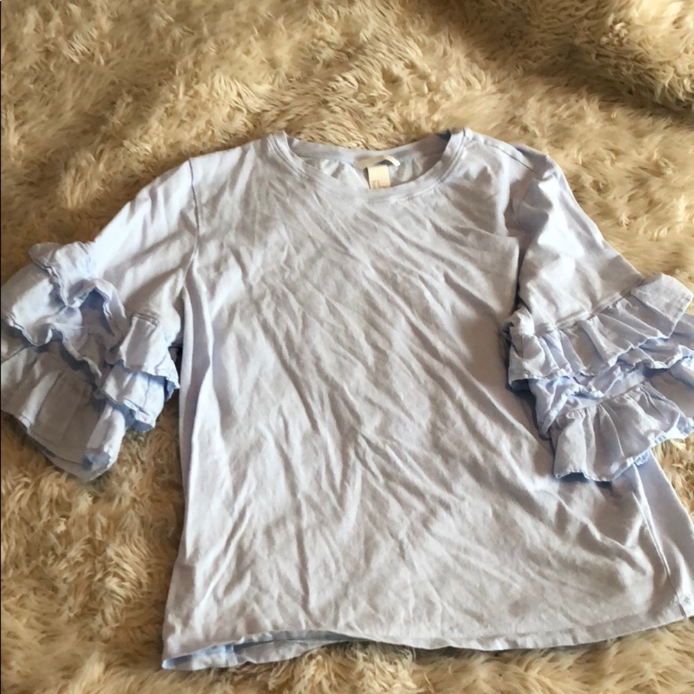 Ruffle sleeve tee shirt